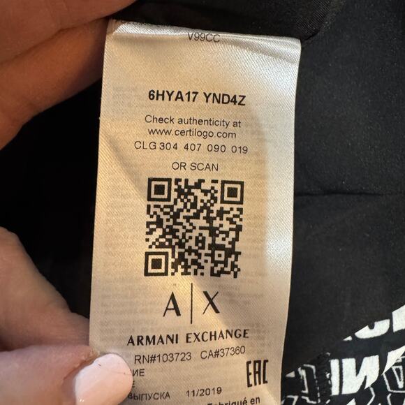 Armani Exchange Midi Dress A|X Women's Logo T Shirt Dress Size 2 EUC Long Black - Picture 13 of 16